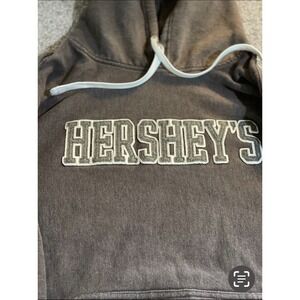 Vintage Hershey's Pro-Weave Hoodie‎ Gray XL Heavyweight Embroidered Sweatshirt
